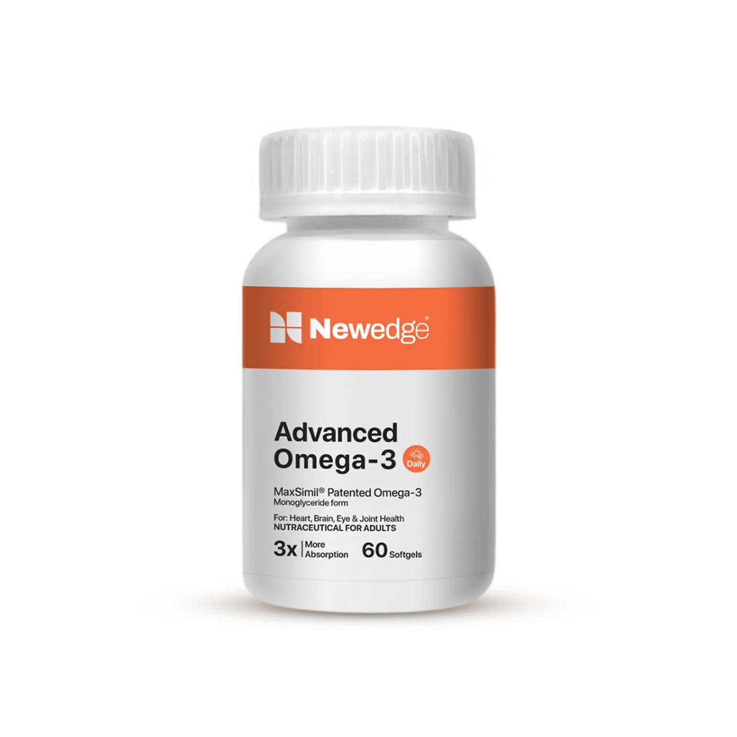 Newedge Advanced Omega-3 Daily- 650 mg MaxSimil® Patented Fish Oil 60 Capsules