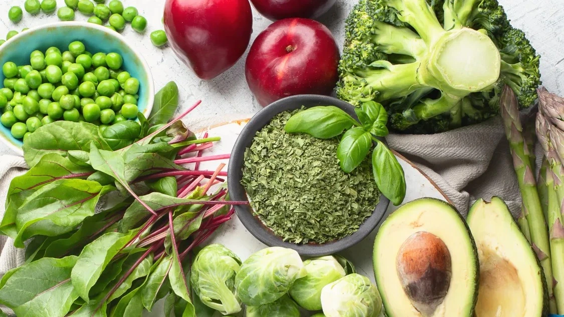 Fresh vegetable top view