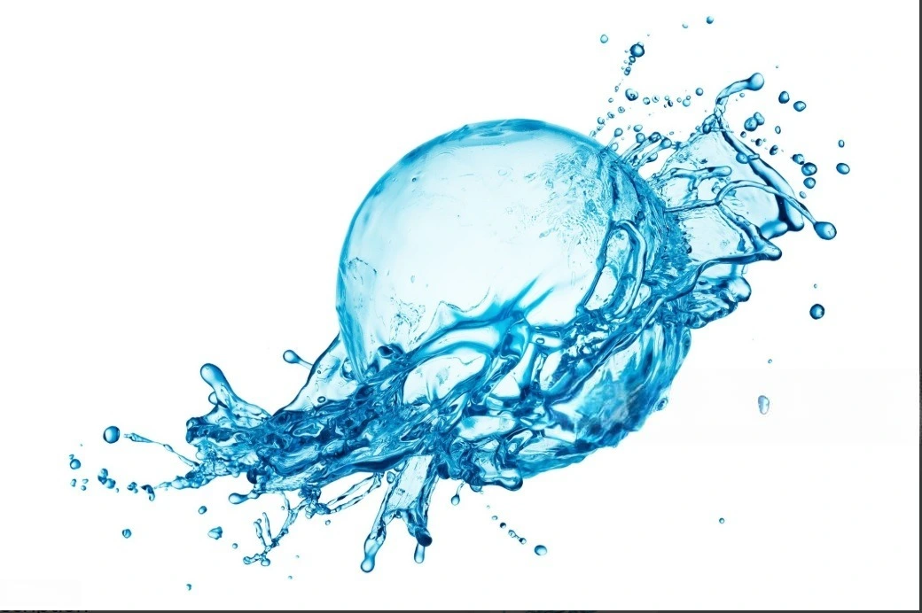 Water drop bursting into bubble